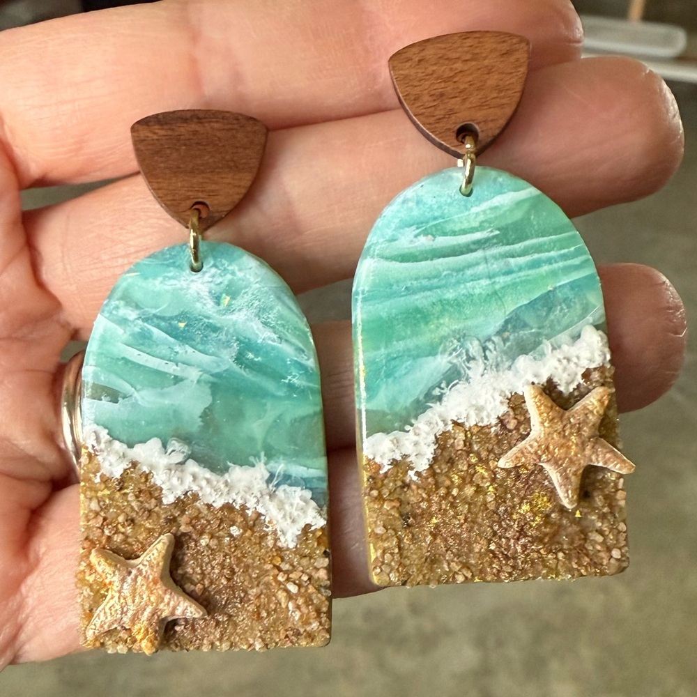 Handmade beach earrings